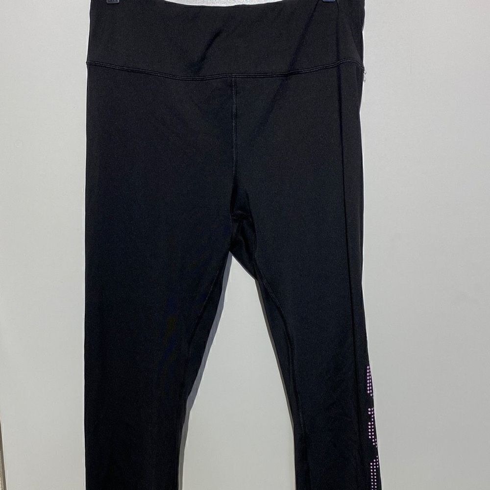 Bebe Sport Women's High Rise‎ Work Out Leggings In Black Size XL